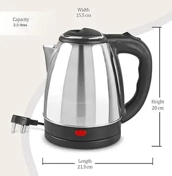 Premium Quality Electric Kettle 2.0 Liter (Silver) - Image 4