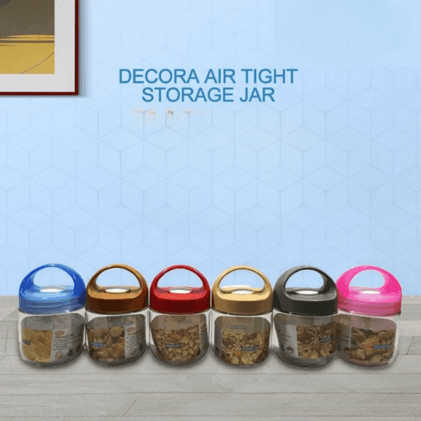 (1 pcs) DECORA AIR TIGHT STORAGE JAR WITH GRIP HANDLE (random color)