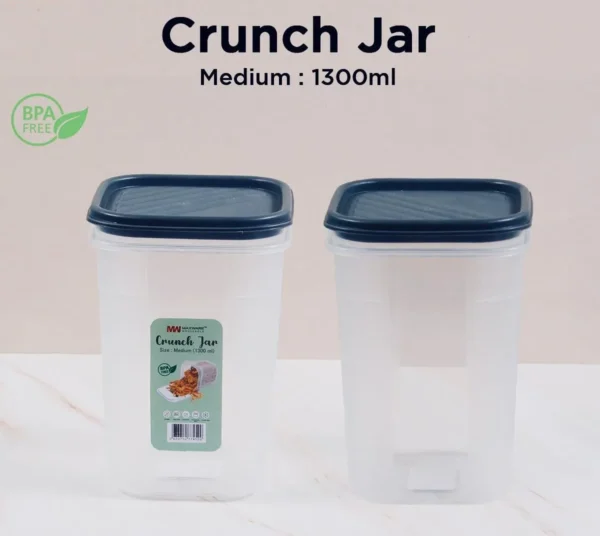 1 pcs Multi-Purpose Air-Tight Crunch Jar / Storage Container / Crunch Jar /Box / Storage Box Plastic(Random Colours) - Image 6