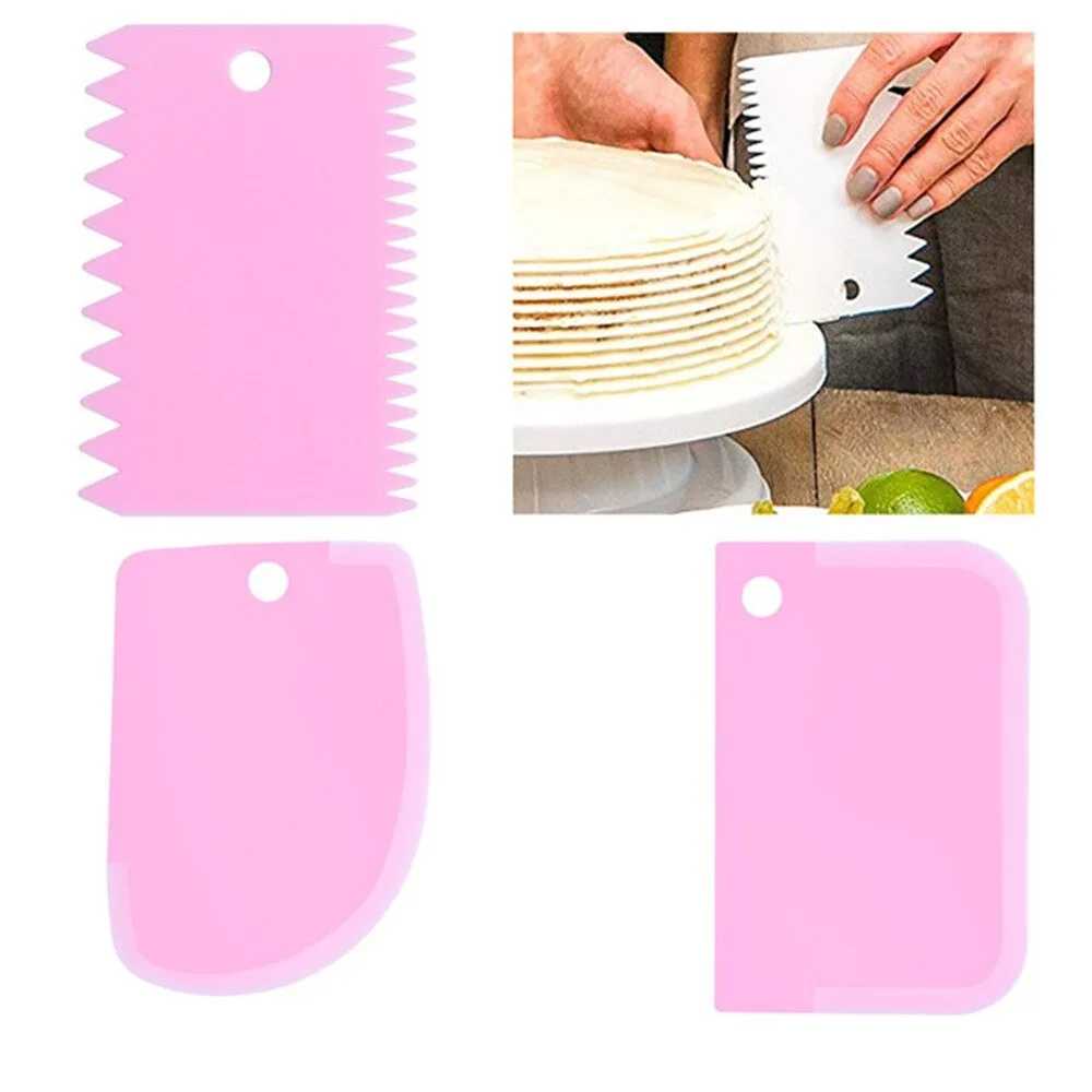 3PCS/Set DIY Cake Cream Scraper Set Cake Decorating Tools Multifunctional Irregular Teeth Edge Kitchen Baking Tool(Pack of 3) - Image 3