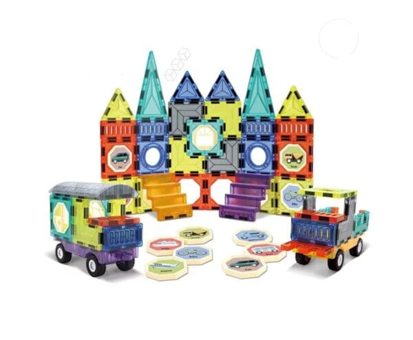 Magnetic Blocks Set 52 pcs  Magnetic Blocks Construction & Building Set, Multicolor - Image 4