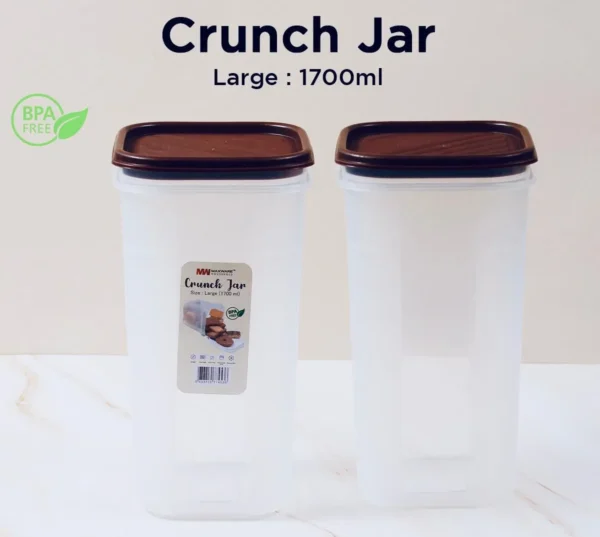 1 pcs Multi-Purpose Air-Tight Crunch Jar / Storage Container / Crunch Jar /Box / Storage Box Plastic(Random Colours) - Image 5