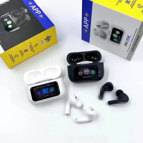 Ultimate A9 App Pro Anc/Enc Display Touch Control Bt 5.4 Wireless Earbuds With Zwsvibe App (Random color) - Image 7