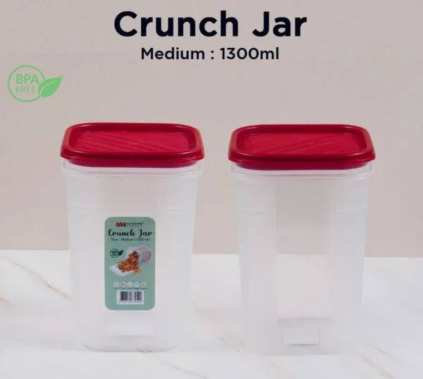 1 pcs Multi-Purpose Air-Tight Crunch Jar / Storage Container / Crunch Jar /Box / Storage Box Plastic(Random Colours) - Image 3