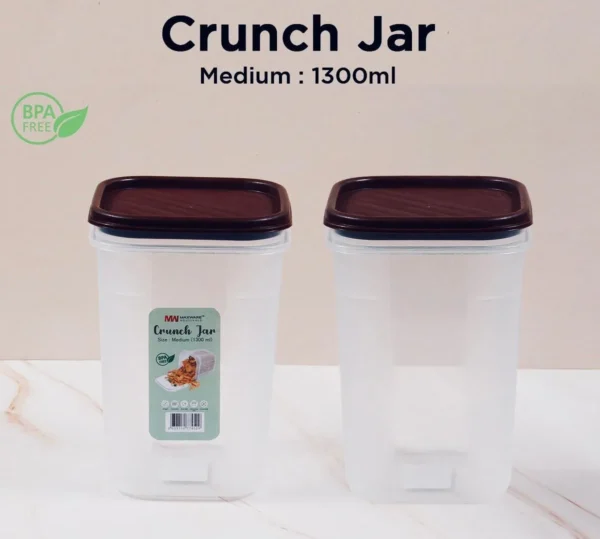 1 pcs Multi-Purpose Air-Tight Crunch Jar / Storage Container / Crunch Jar /Box / Storage Box Plastic(Random Colours) - Image 4