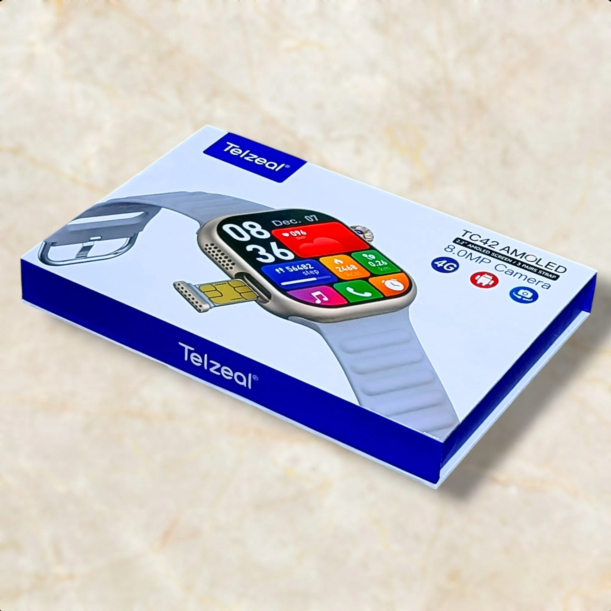 Telzeal TC42 AMOLED 4G SIM Smartwatch